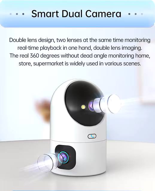 JOOAN 4K PTZ IP Camera 5G Wifi Surveillance Camera Dual Lens Dual Screen Home Auto Tracking CCTV Camera Security Baby Monitor